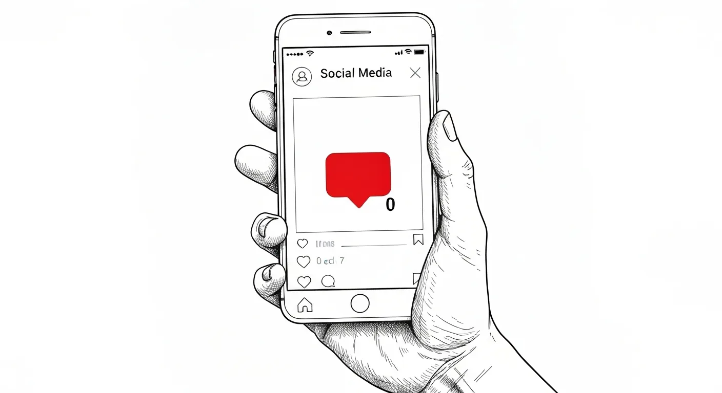 Telefoon met social media post zonder likes, zelf geprobeerd maar niks opgeleverd